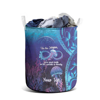 Polynesia Jellyfish Memorial Personalised Laundry Basket Infinity Jellies Polynesian Pattern LT14 - Polynesian Pride