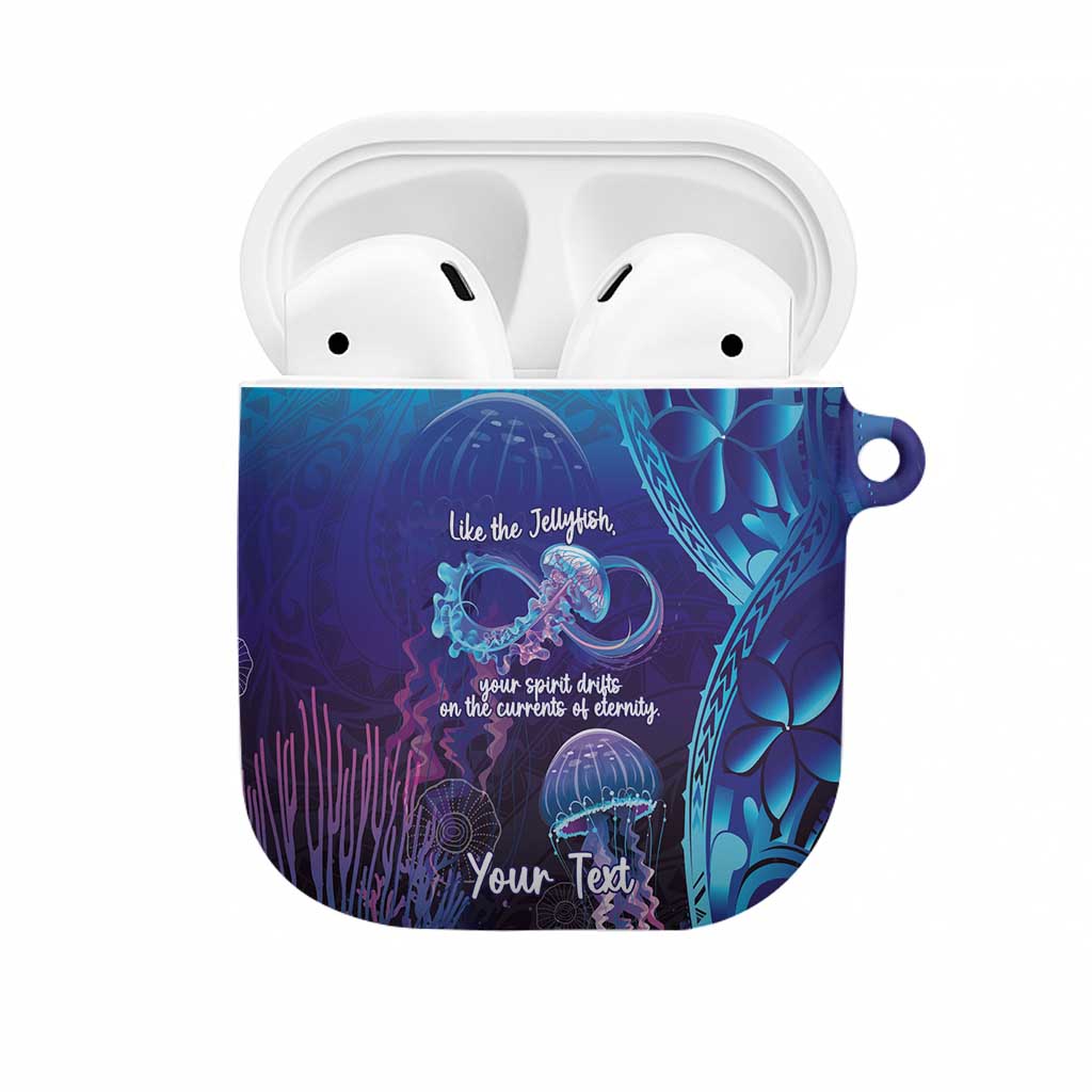 Polynesia Jellyfish Memorial Personalised AirPods Case Infinity Jellies Polynesian Pattern LT14 Purple - Polynesian Pride