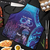 Polynesia Jellyfish Memorial Personalised Apron Infinity Jellies Polynesian Pattern LT14 Purple - Polynesian Pride