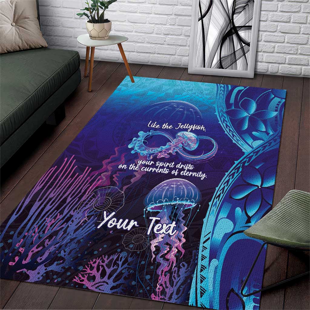 Polynesia Jellyfish Memorial Personalised Area Rug Infinity Jellies Polynesian Pattern