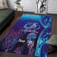 Polynesia Jellyfish Memorial Personalised Area Rug Infinity Jellies Polynesian Pattern