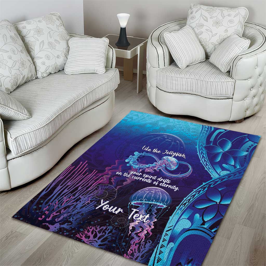 Polynesia Jellyfish Memorial Personalised Area Rug Infinity Jellies Polynesian Pattern