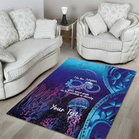 Polynesia Jellyfish Memorial Personalised Area Rug Infinity Jellies Polynesian Pattern