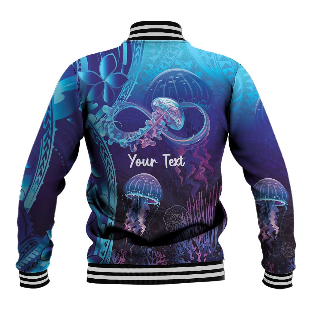 Polynesia Jellyfish Memorial Personalised Baseball Jacket Infinity Jellies Polynesian Pattern LT14 - Polynesian Pride