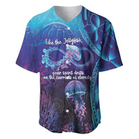 Polynesia Jellyfish Memorial Personalised Baseball Jersey Infinity Jellies Polynesian Pattern LT14 Purple - Polynesian Pride