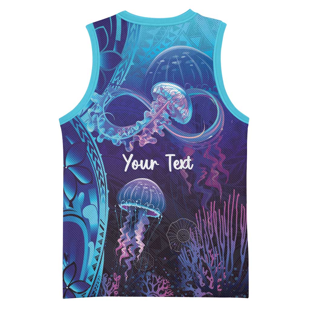 Polynesia Jellyfish Memorial Personalised Basketball Jersey Infinity Jellies Polynesian Pattern LT14 - Polynesian Pride