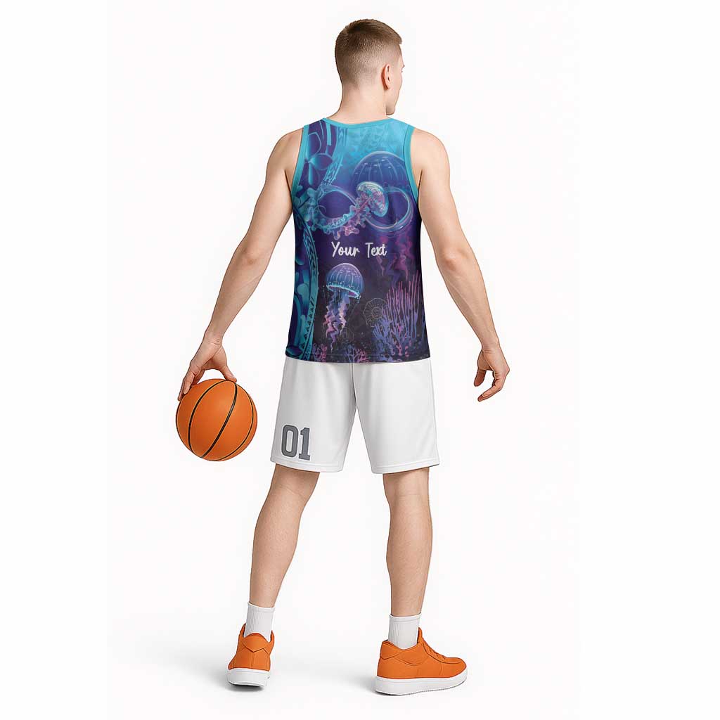 Polynesia Jellyfish Memorial Personalised Basketball Jersey Infinity Jellies Polynesian Pattern LT14 - Polynesian Pride