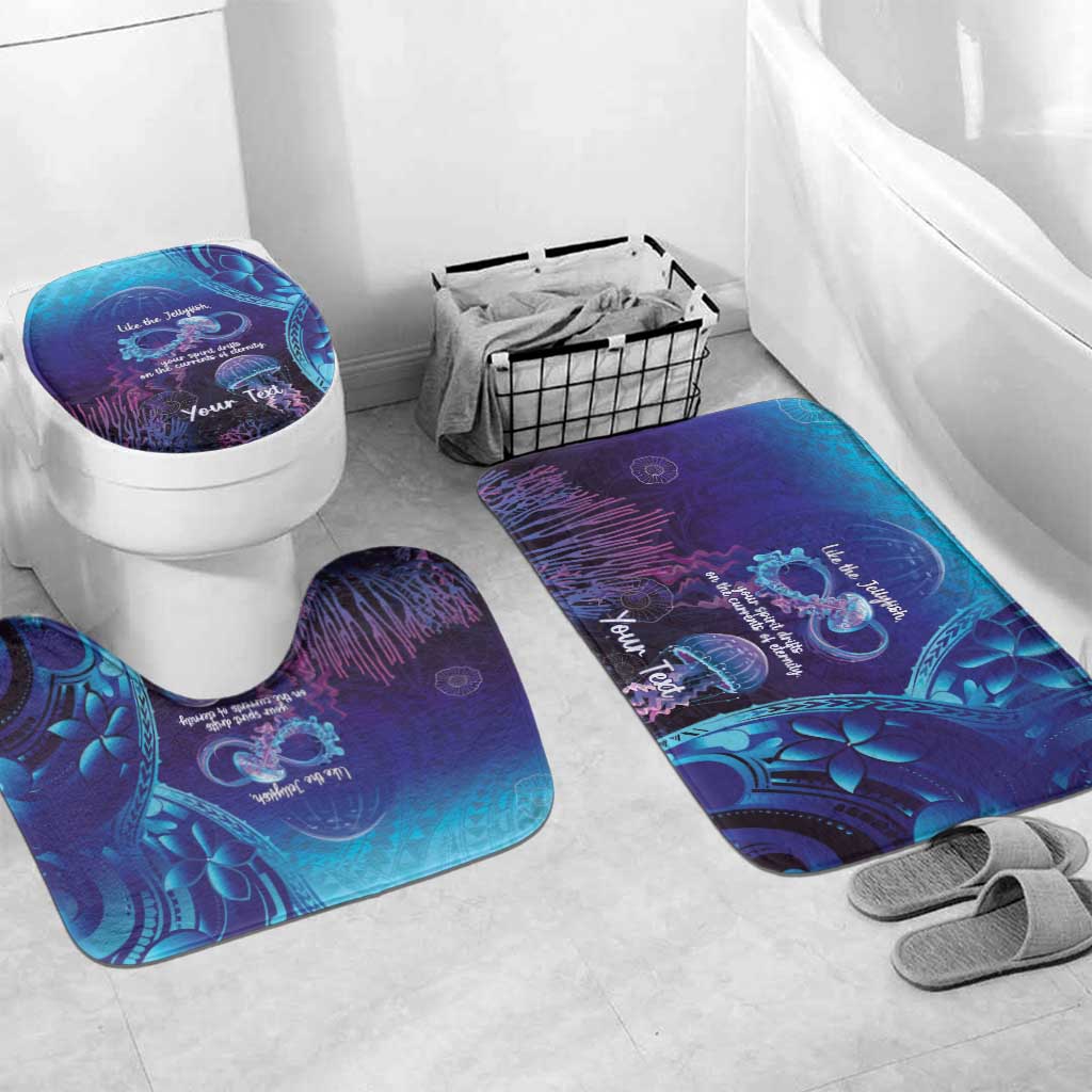 Polynesia Jellyfish Memorial Personalised Bathroom Set Infinity Jellies Polynesian Pattern LT14 Mat Set Only (3 pcs) One Size Purple - Polynesian Pride