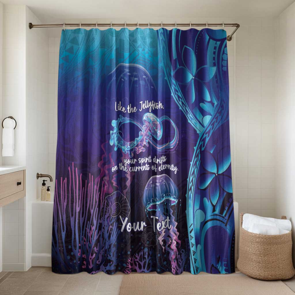 Polynesia Jellyfish Memorial Personalised Bathroom Set Infinity Jellies Polynesian Pattern LT14 Shower Curtain Only Purple - Polynesian Pride