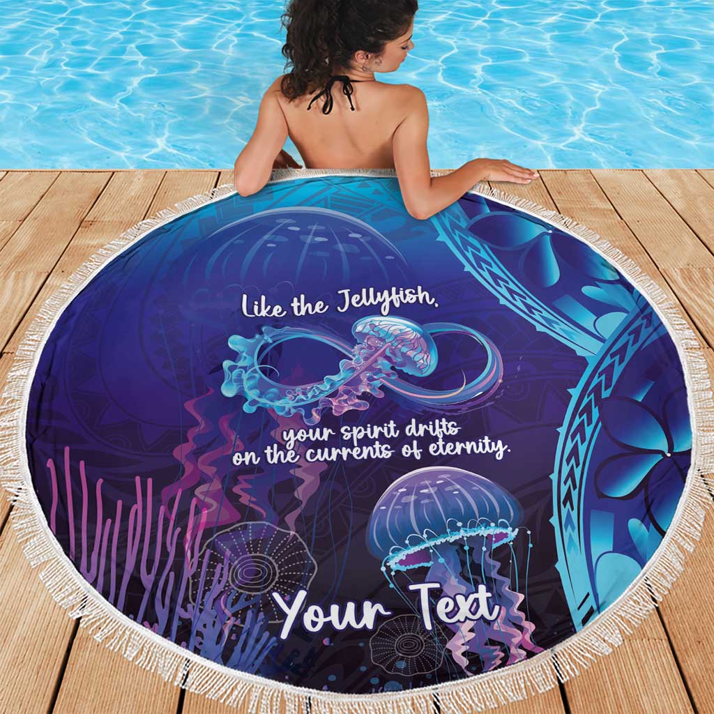 Polynesia Jellyfish Memorial Personalised Beach Blanket Infinity Jellies Polynesian Pattern LT14 - Polynesian Pride
