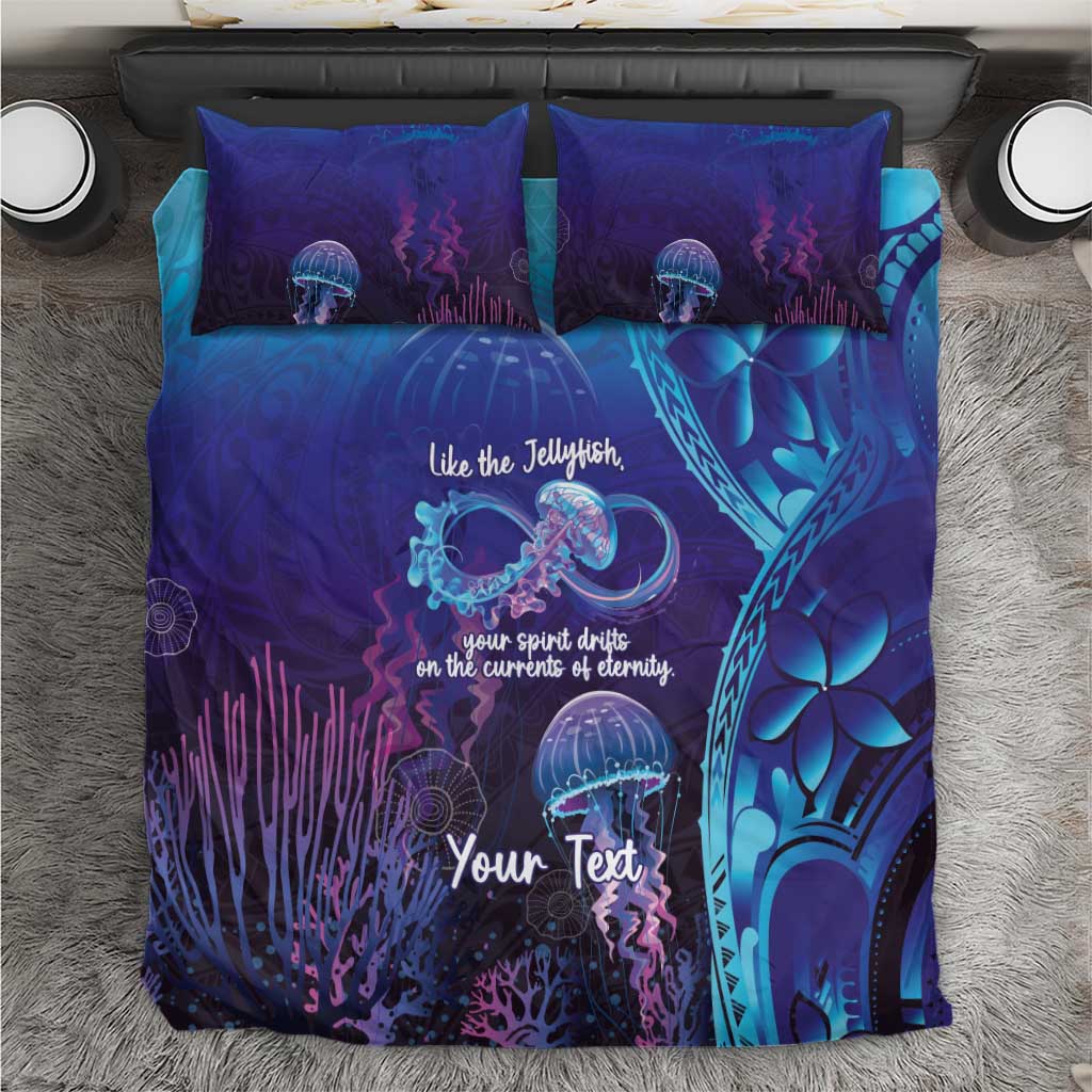 Polynesia Jellyfish Memorial Personalised Bedding Set Infinity Jellies Polynesian Pattern LT14 Purple - Polynesian Pride