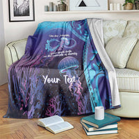 Polynesia Jellyfish Memorial Personalised Blanket Infinity Jellies Polynesian Pattern LT14 Purple - Polynesian Pride