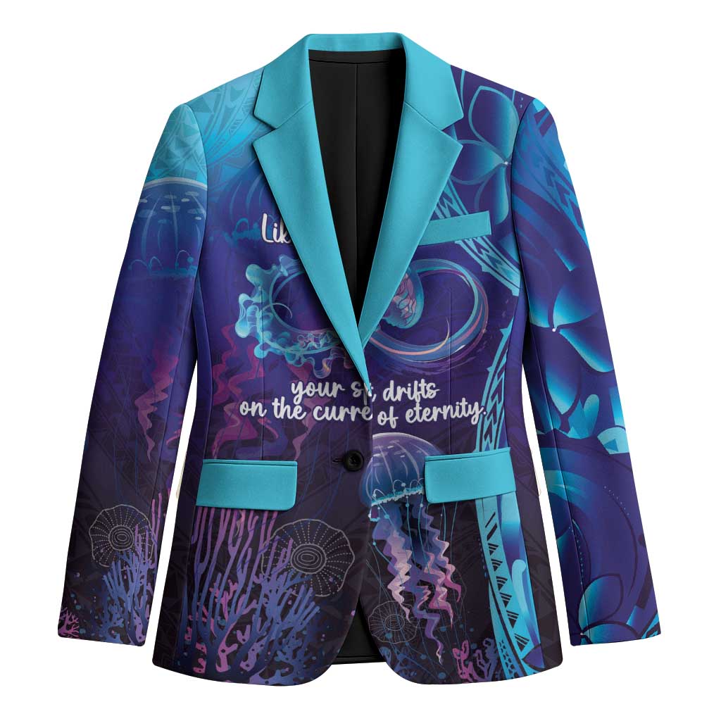 Polynesia Jellyfish Memorial Personalised Blazer Infinity Jellies Polynesian Pattern LT14 Unisex Purple - Polynesian Pride