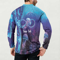 Polynesia Jellyfish Memorial Personalised Button Sweatshirt Infinity Jellies Polynesian Pattern LT14 - Polynesian Pride