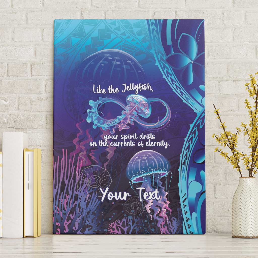 Polynesia Jellyfish Memorial Personalised Canvas Wall Art Infinity Jellies Polynesian Pattern LT14 Without Frame Purple - Polynesian Pride