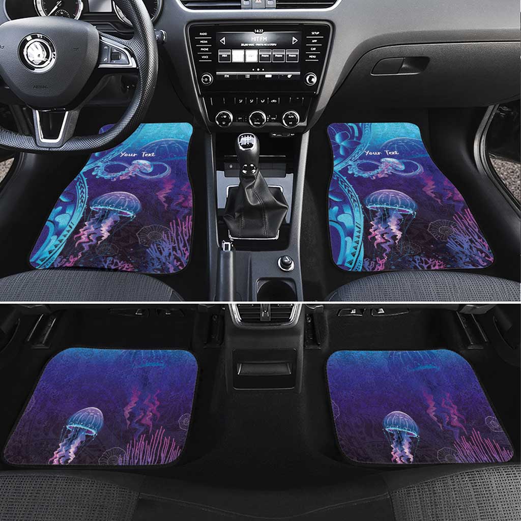 Polynesia Jellyfish Memorial Personalised Car Mats Infinity Jellies Polynesian Pattern LT14 Set 4pcs Purple - Polynesian Pride