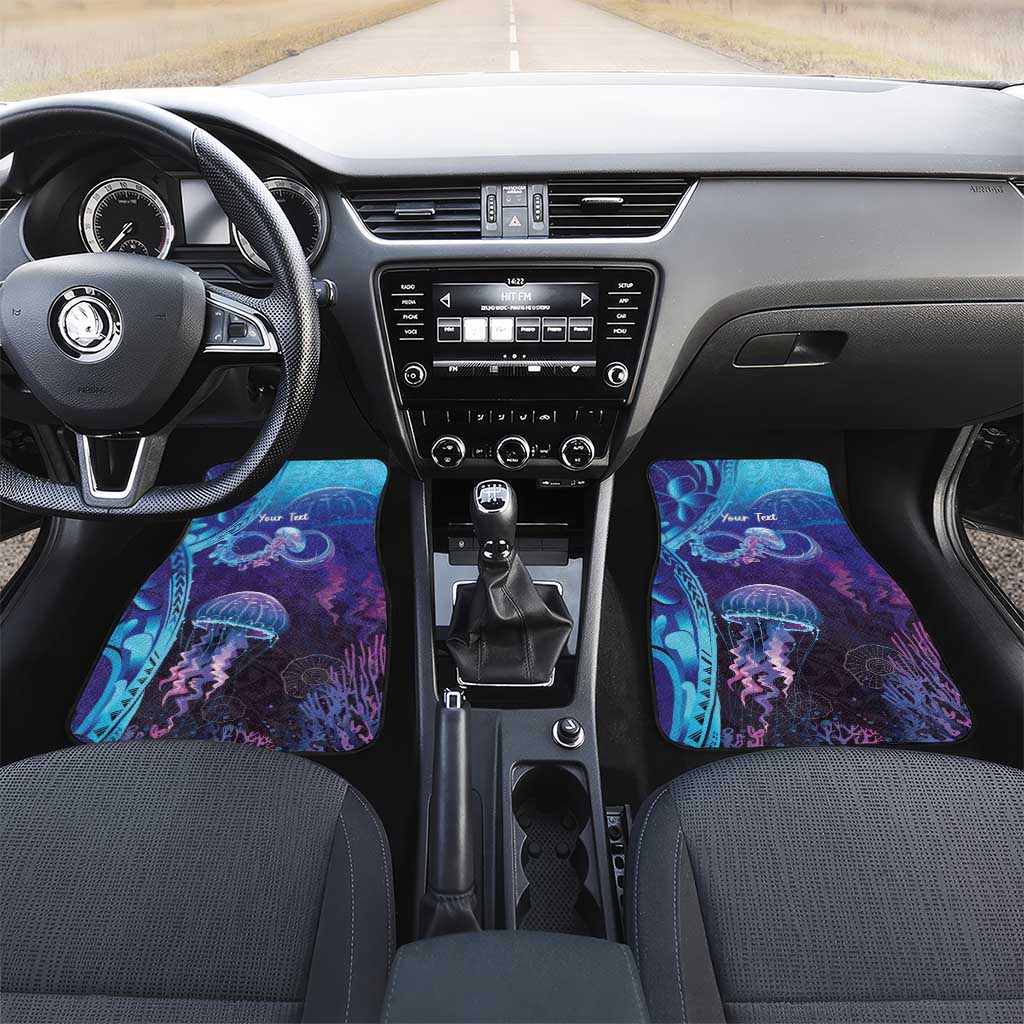 Polynesia Jellyfish Memorial Personalised Car Mats Infinity Jellies Polynesian Pattern LT14 Set 2pcs - Front Purple - Polynesian Pride