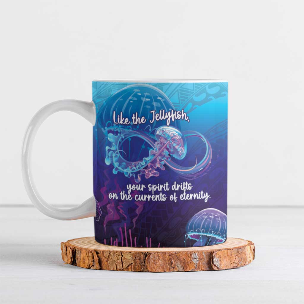 Polynesia Jellyfish Memorial Personalised Ceramic Mug Infinity Jellies Polynesian Pattern LT14 Purple - Polynesian Pride