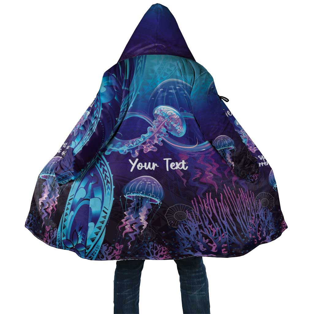 Polynesia Jellyfish Memorial Personalised Cloak Infinity Jellies Polynesian Pattern LT14 Unisex Purple - Polynesian Pride