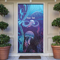 Polynesia Jellyfish Memorial Personalised Door Cover Infinity Jellies Polynesian Pattern LT14 Purple - Polynesian Pride