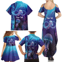 Polynesia Jellyfish Memorial Personalised Family Matching Summer Maxi Dress and Hawaiian Shirt Infinity Jellies Polynesian Pattern LT14 - Polynesian Pride