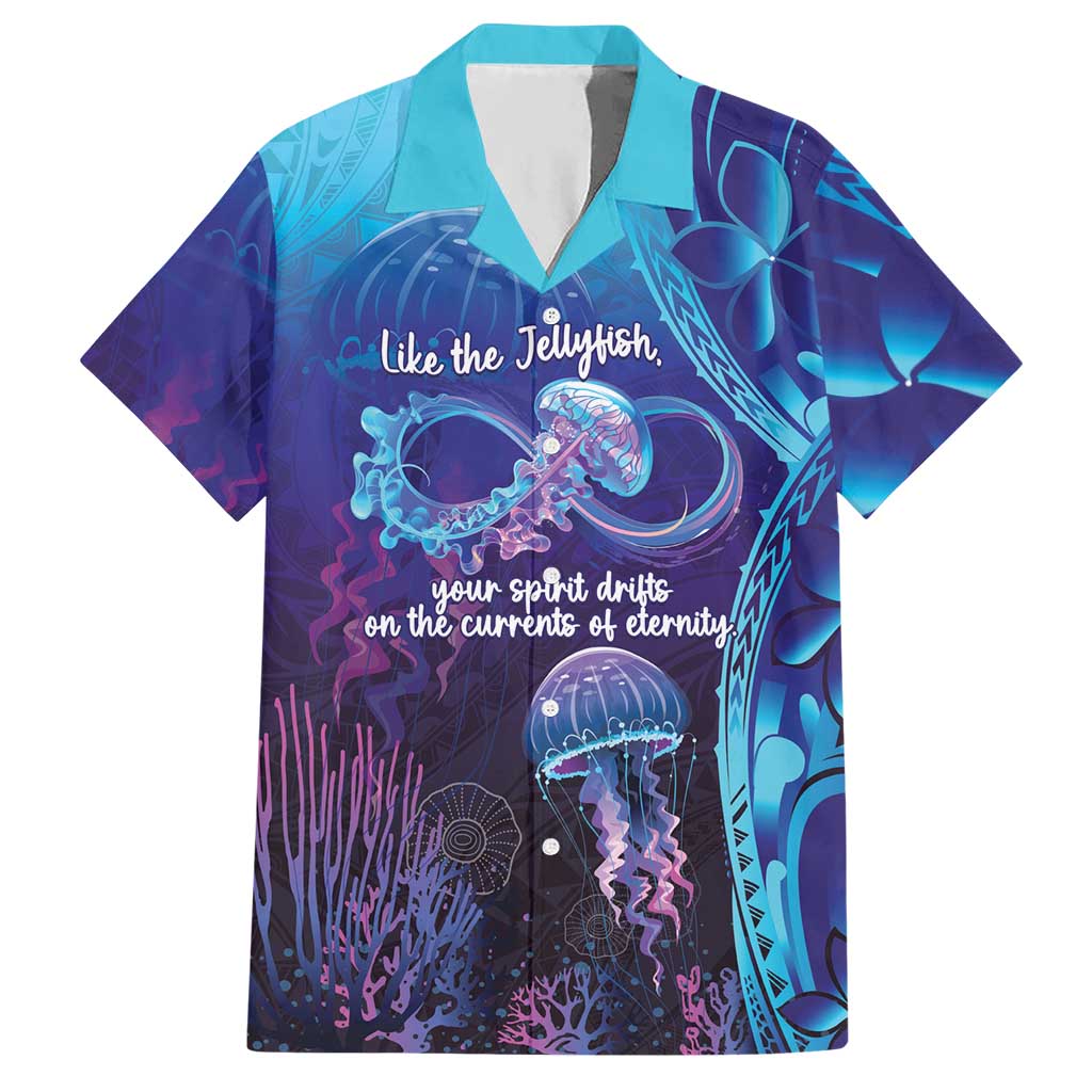 Polynesia Jellyfish Memorial Personalised Hawaiian Shirt Infinity Jellies Polynesian Pattern LT14 Purple - Polynesian Pride