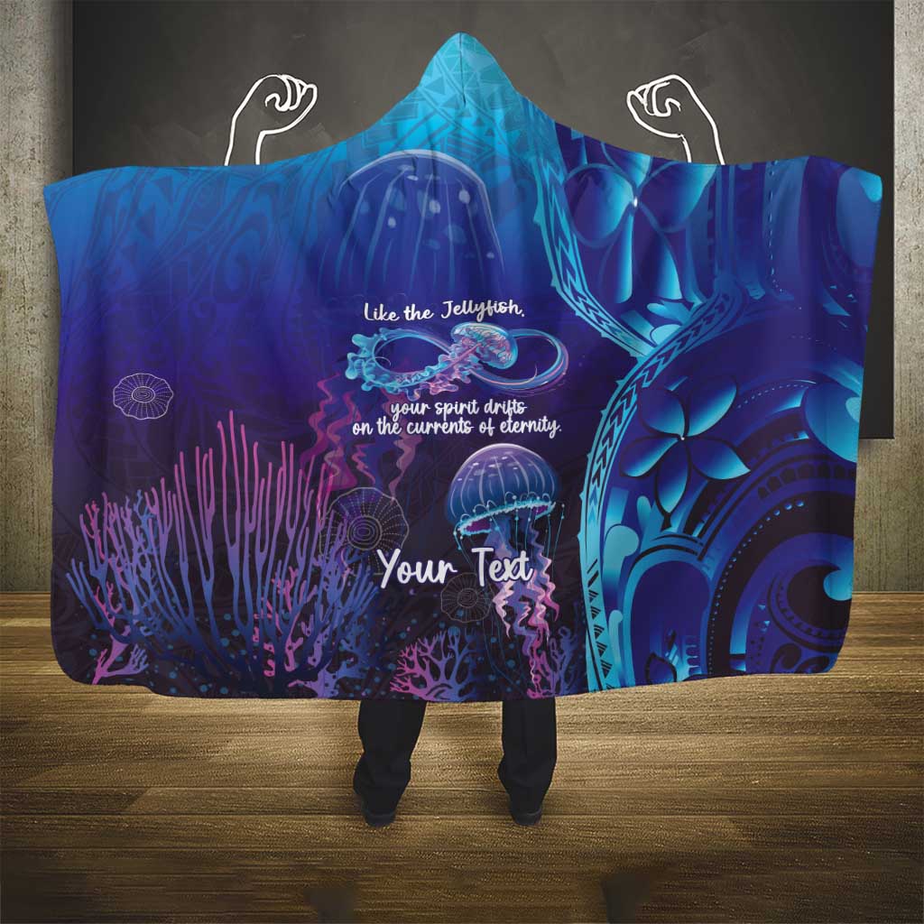 Polynesia Jellyfish Memorial Personalised Hooded Blanket Infinity Jellies Polynesian Pattern LT14 - Polynesian Pride