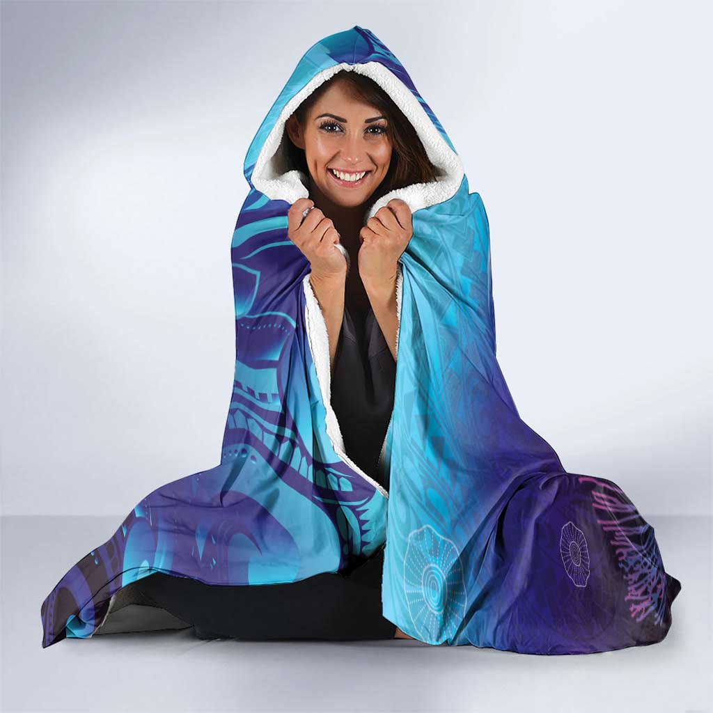 Polynesia Jellyfish Memorial Personalised Hooded Blanket Infinity Jellies Polynesian Pattern LT14 - Polynesian Pride