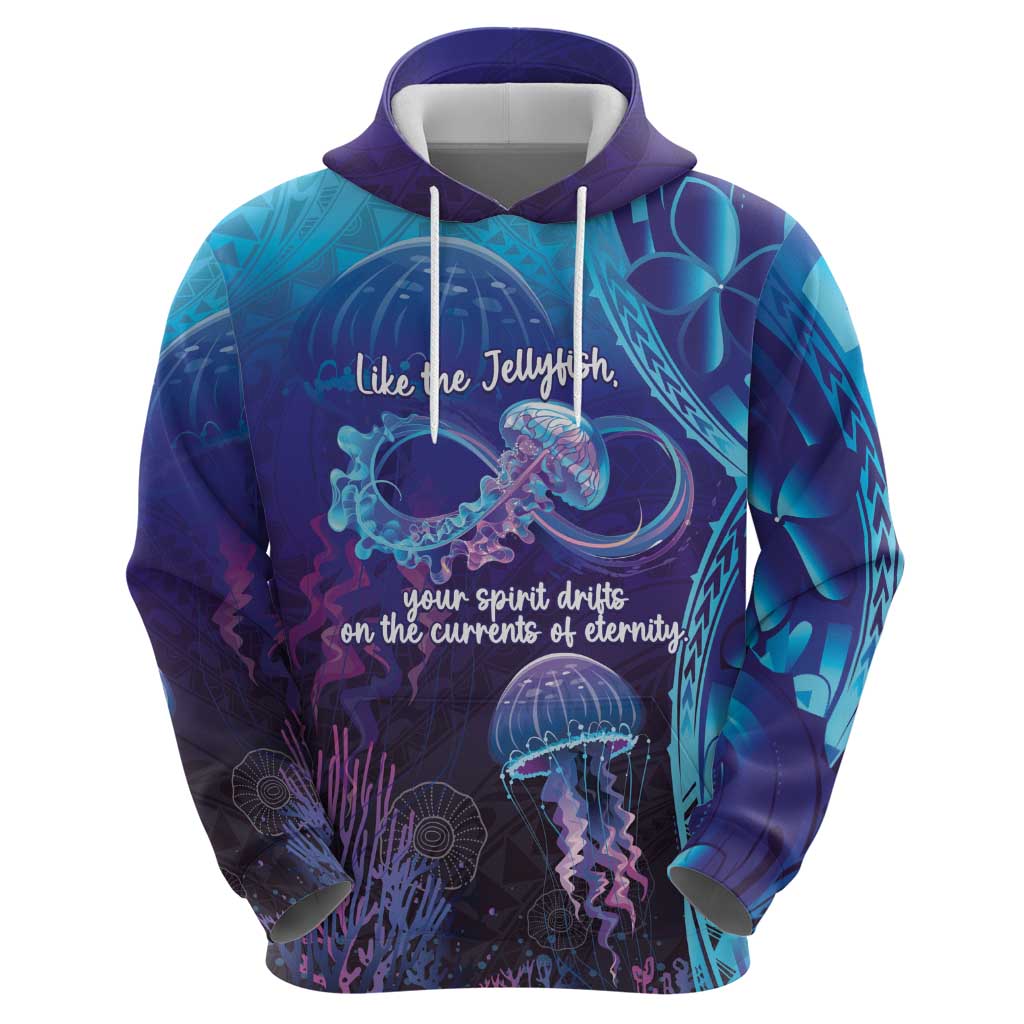Polynesia Jellyfish Memorial Personalised Hoodie Infinity Jellies Polynesian Pattern LT14 - Polynesian Pride