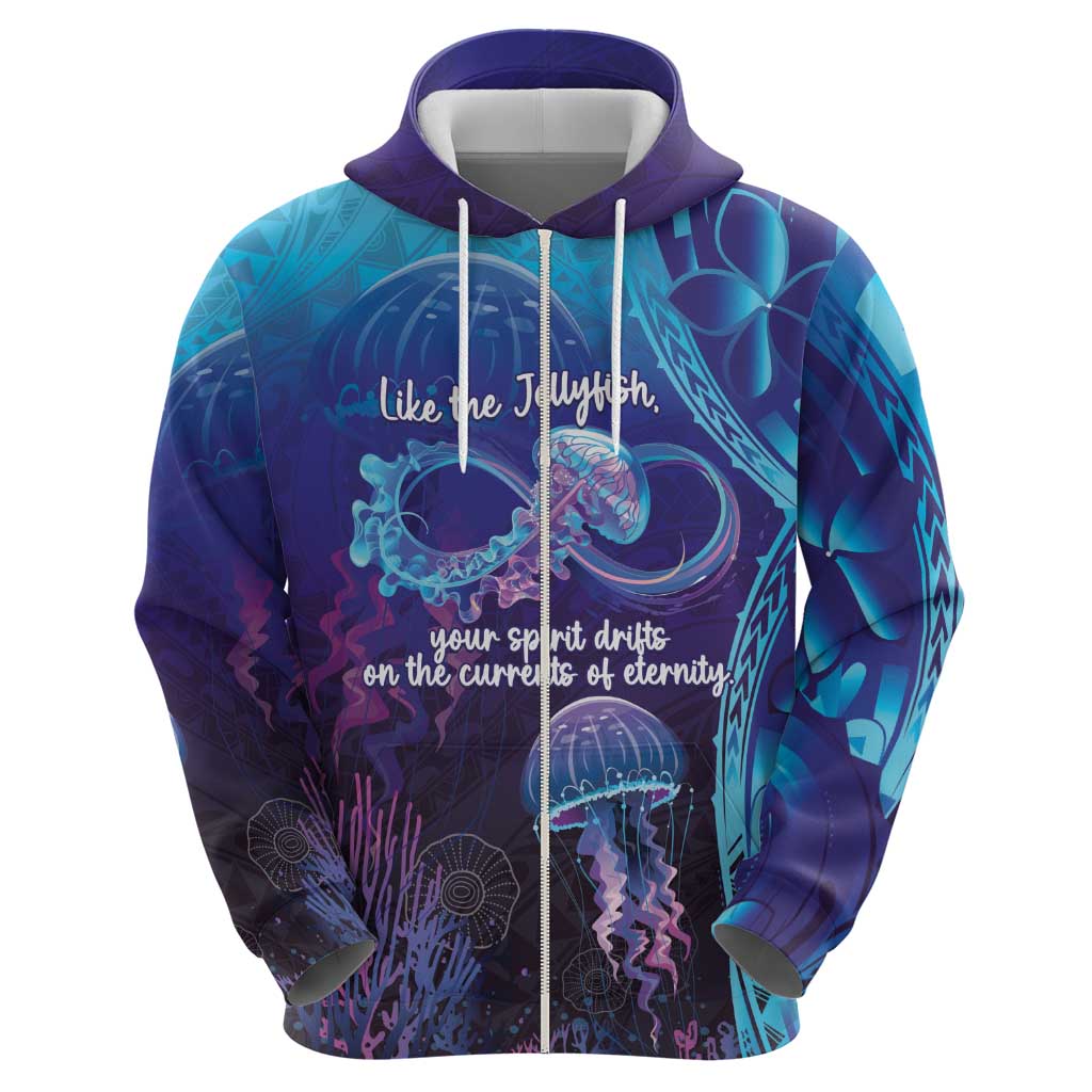 Polynesia Jellyfish Memorial Personalised Hoodie Infinity Jellies Polynesian Pattern LT14 - Polynesian Pride