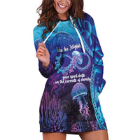Polynesia Jellyfish Memorial Personalised Hoodie Dress Infinity Jellies Polynesian Pattern LT14 Purple - Polynesian Pride
