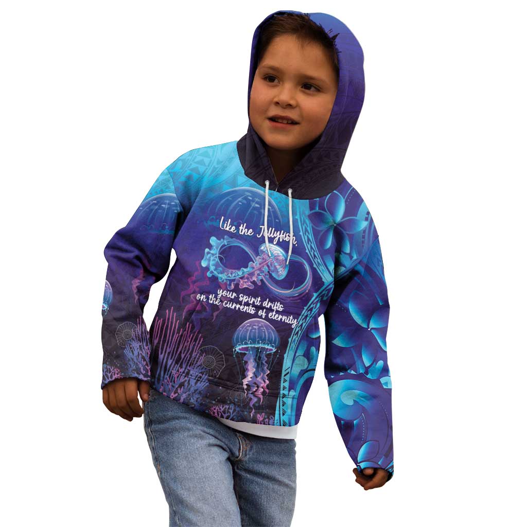 Polynesia Jellyfish Memorial Personalised Kid Hoodie Infinity Jellies Polynesian Pattern LT14 - Polynesian Pride