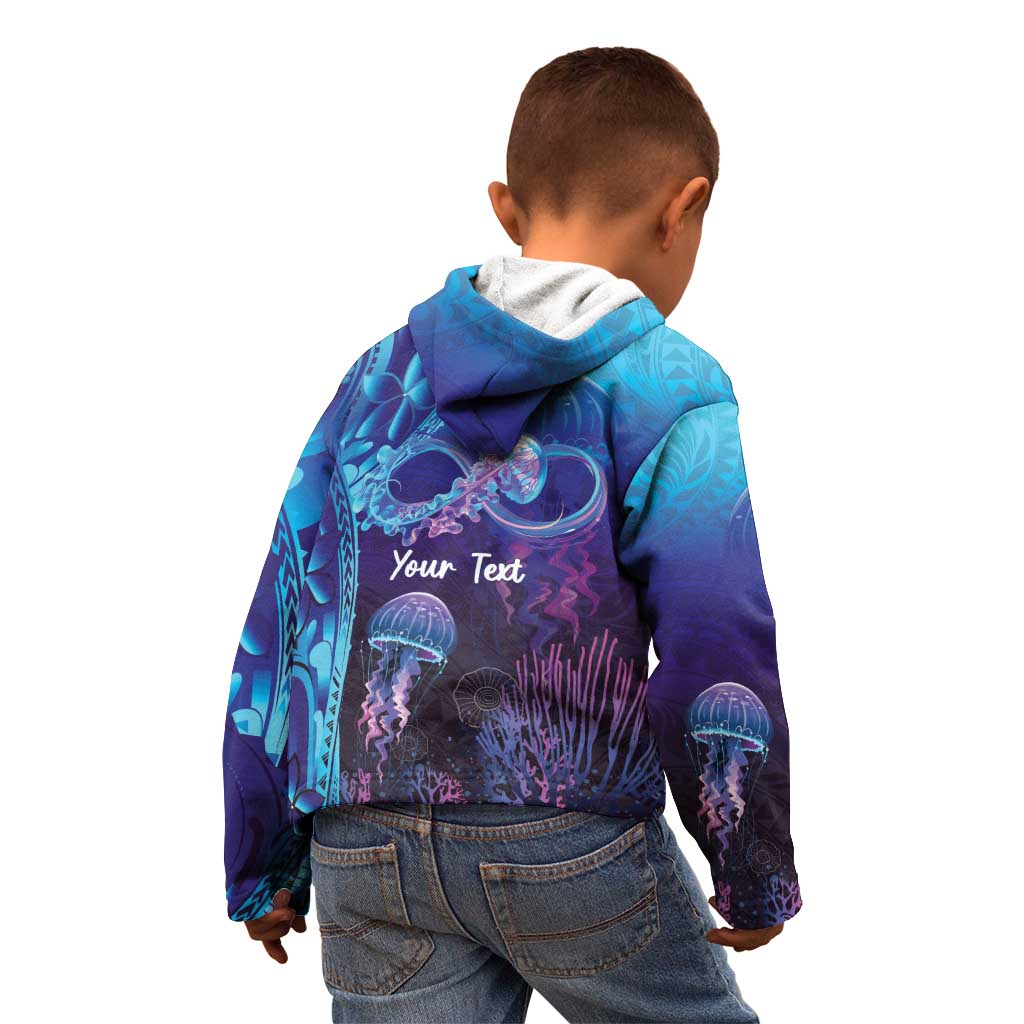 Polynesia Jellyfish Memorial Personalised Kid Hoodie Infinity Jellies Polynesian Pattern LT14 - Polynesian Pride