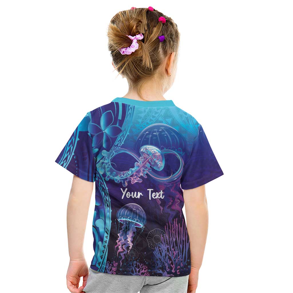 Polynesia Jellyfish Memorial Personalised Kid T Shirt Infinity Jellies Polynesian Pattern