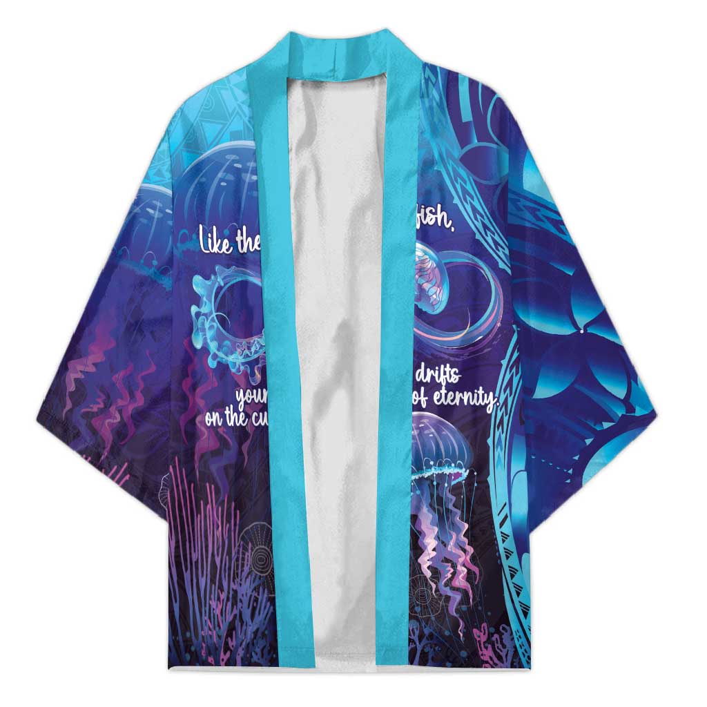Polynesia Jellyfish Memorial Personalised Kimono Infinity Jellies Polynesian Pattern LT14 Unisex Purple - Polynesian Pride
