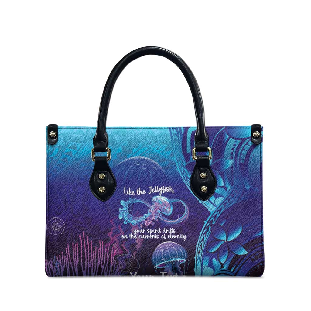 Polynesia Jellyfish Memorial Personalised Leather Bag Infinity Jellies Polynesian Pattern LT14 - Polynesian Pride