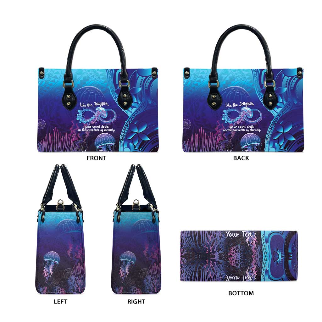 Polynesia Jellyfish Memorial Personalised Leather Bag Infinity Jellies Polynesian Pattern LT14 - Polynesian Pride