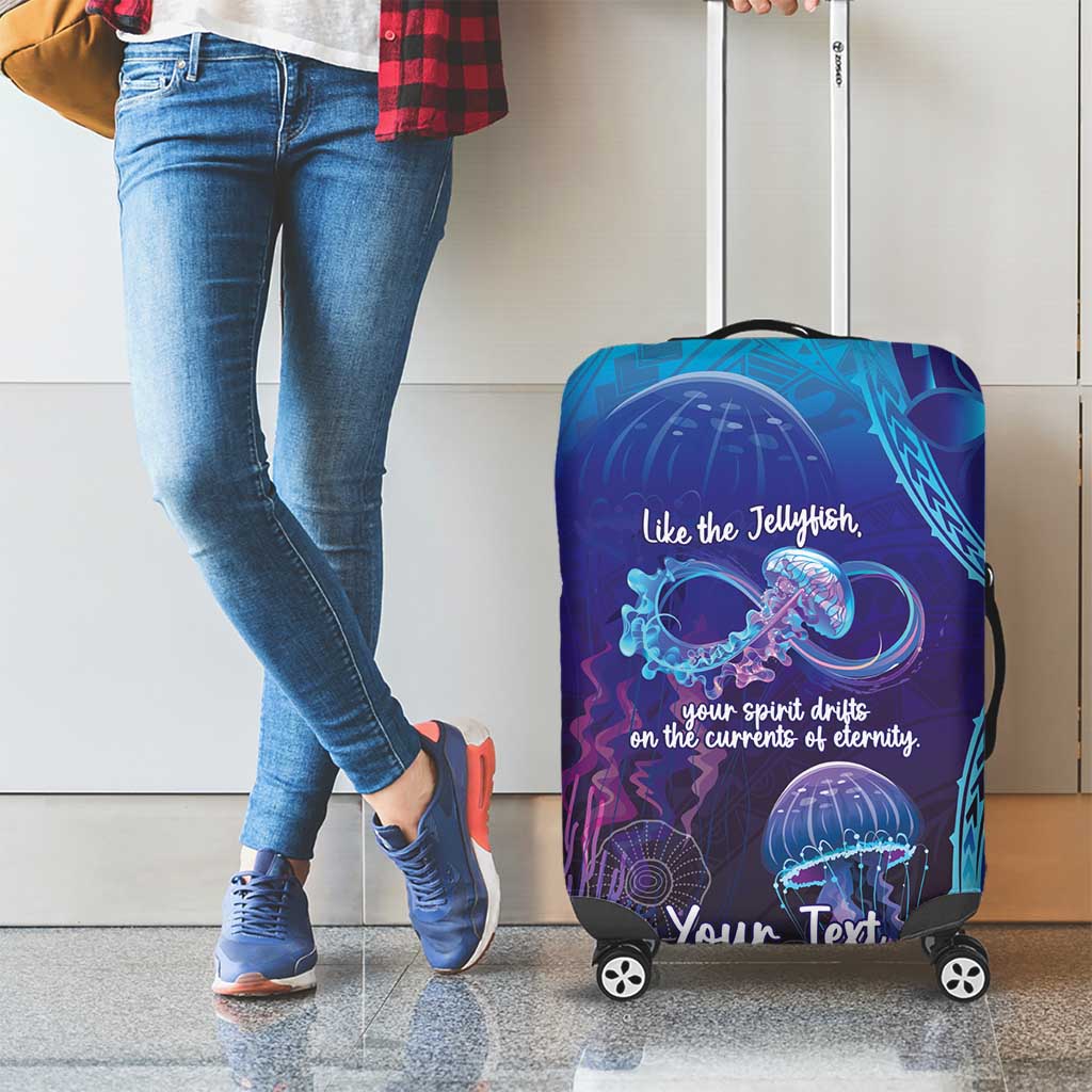 Polynesia Jellyfish Memorial Personalised Luggage Cover Infinity Jellies Polynesian Pattern LT14 - Polynesian Pride