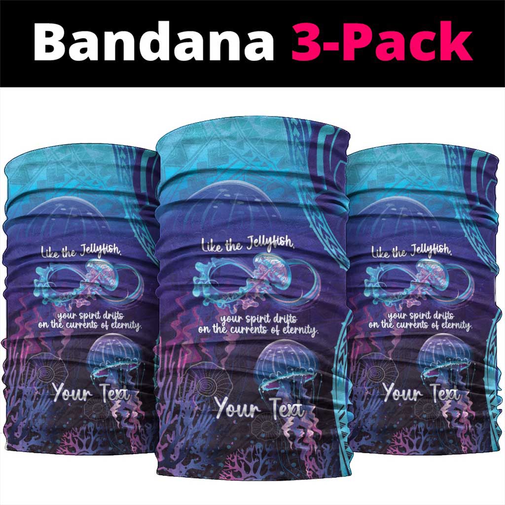 Polynesia Jellyfish Memorial Personalised Neck Gaiter Infinity Jellies Polynesian Pattern LT14 package One Size: 25*50cm Purple - Polynesian Pride