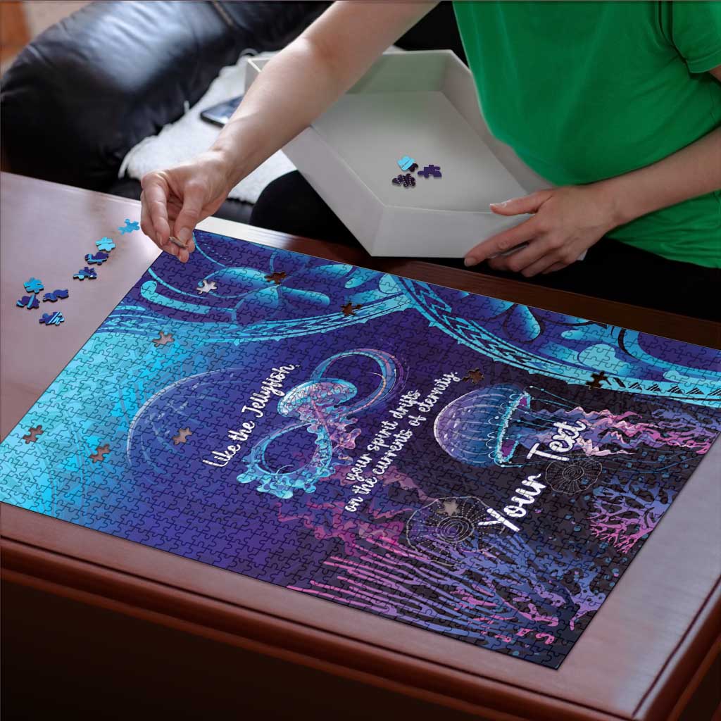 Polynesia Jellyfish Memorial Personalised Puzzle Infinity Jellies Polynesian Pattern LT14 - Polynesian Pride