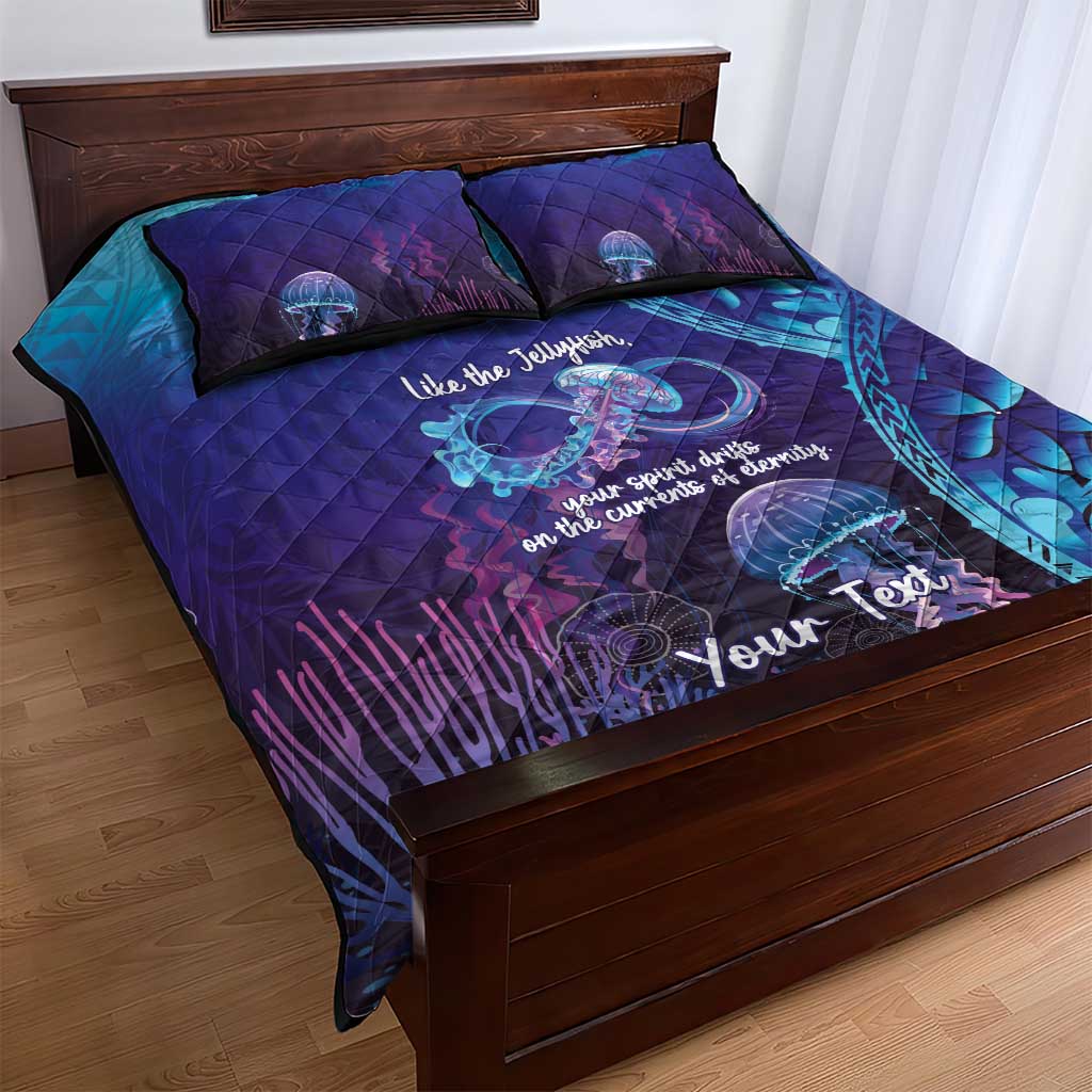 Polynesia Jellyfish Memorial Personalised Quilt Bed Set Infinity Jellies Polynesian Pattern LT14 - Polynesian Pride