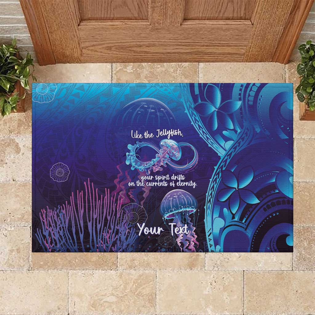 Polynesia Jellyfish Memorial Personalised Rubber Doormat Infinity Jellies Polynesian Pattern LT14 Purple - Polynesian Pride