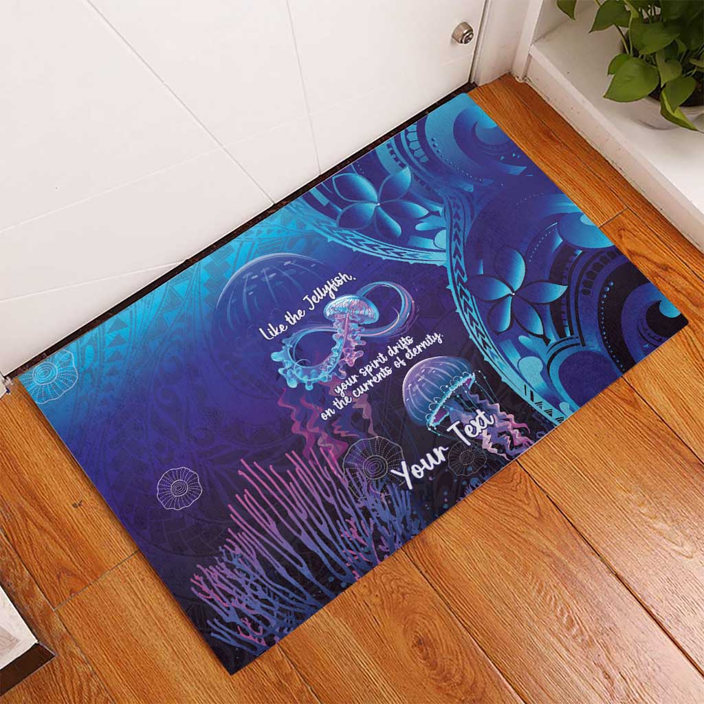 Polynesia Jellyfish Memorial Personalised Rubber Doormat Infinity Jellies Polynesian Pattern LT14 - Polynesian Pride