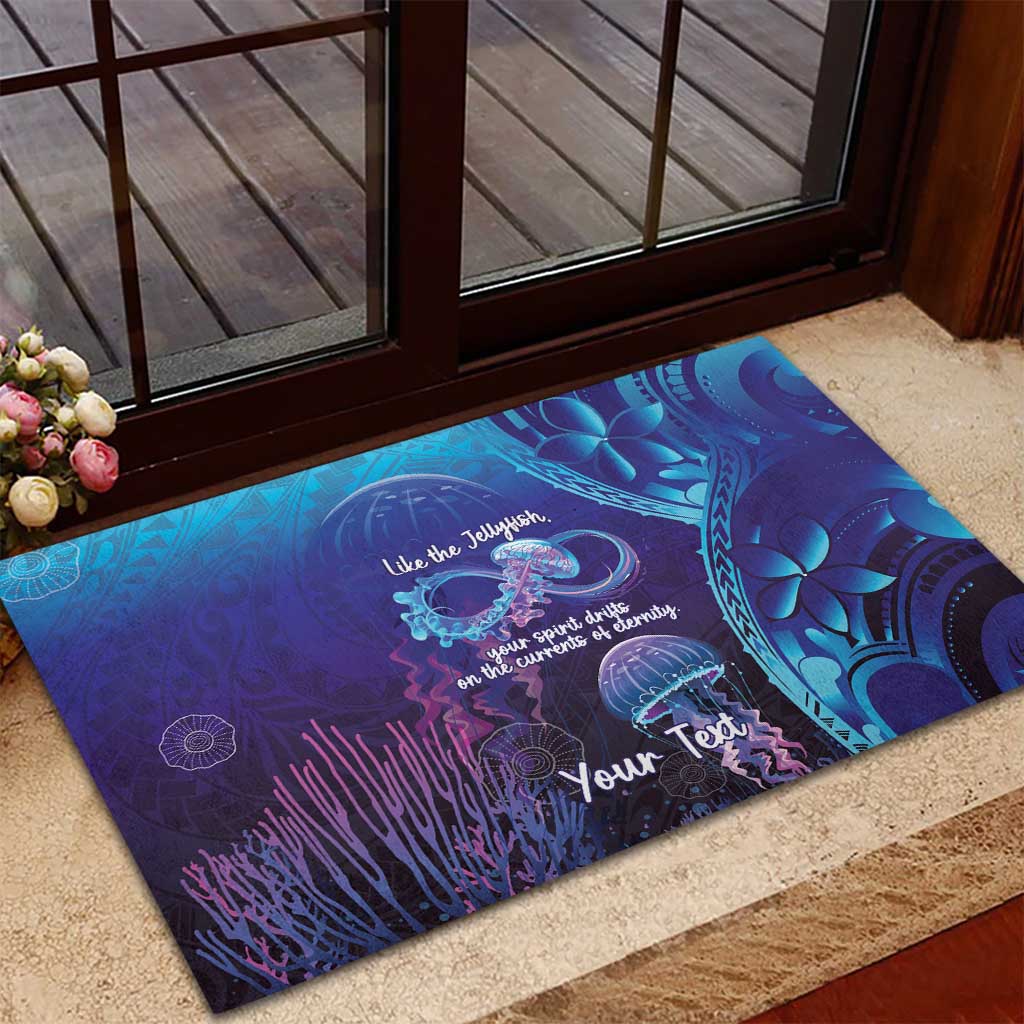 Polynesia Jellyfish Memorial Personalised Rubber Doormat Infinity Jellies Polynesian Pattern LT14 - Polynesian Pride