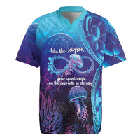 Polynesia Jellyfish Memorial Personalised Rugby Jersey Infinity Jellies Polynesian Pattern LT14 Purple - Polynesian Pride