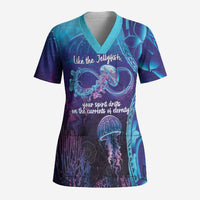 Polynesia Jellyfish Memorial Personalised Scrub Top Infinity Jellies Polynesian Pattern LT14 Adult Purple - Polynesian Pride