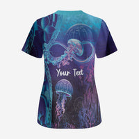 Polynesia Jellyfish Memorial Personalised Scrub Top Infinity Jellies Polynesian Pattern LT14 - Polynesian Pride