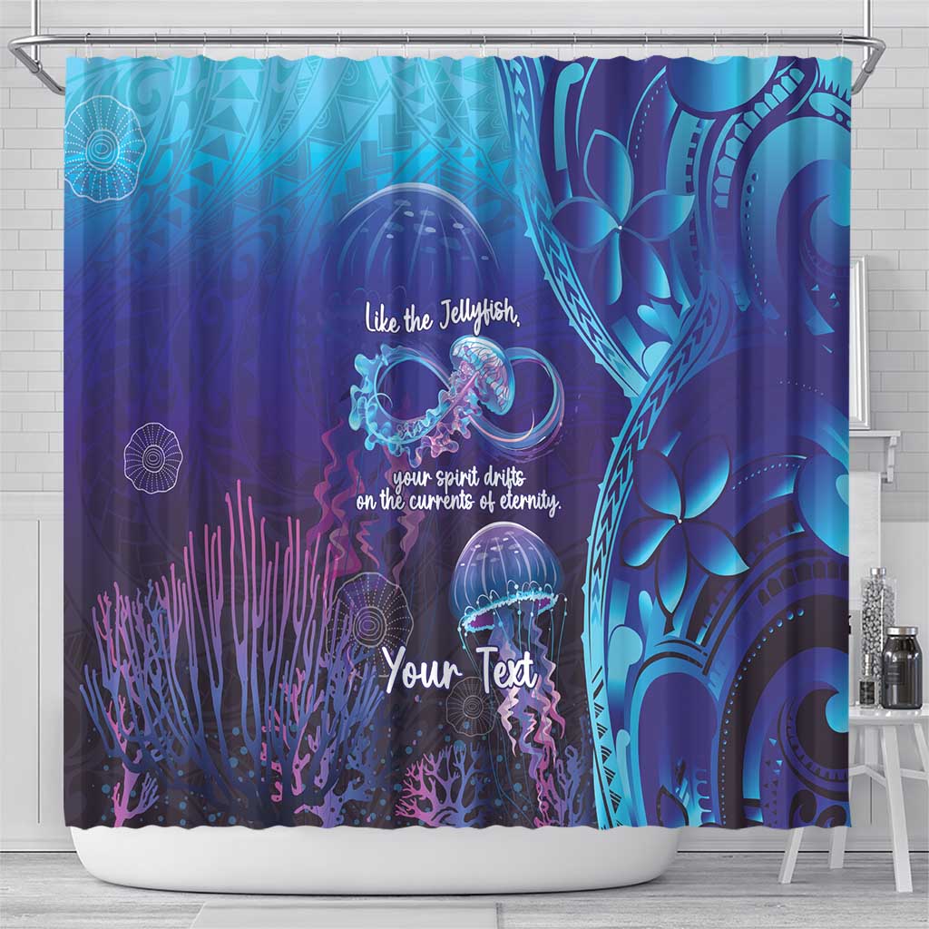 Polynesia Jellyfish Memorial Personalised Shower Curtain Infinity Jellies Polynesian Pattern LT14 - Polynesian Pride