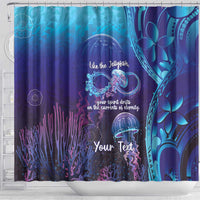 Polynesia Jellyfish Memorial Personalised Shower Curtain Infinity Jellies Polynesian Pattern LT14 - Polynesian Pride