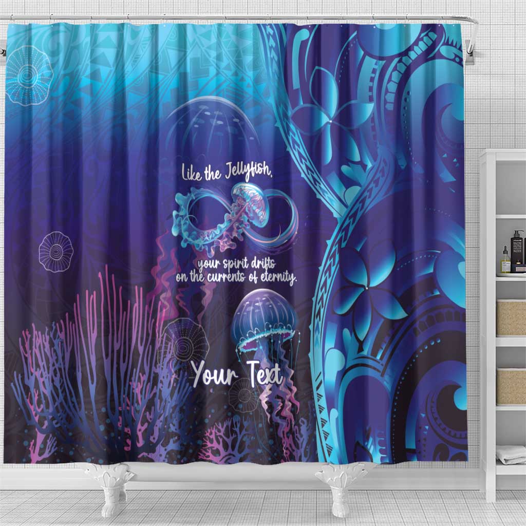 Polynesia Jellyfish Memorial Personalised Shower Curtain Infinity Jellies Polynesian Pattern LT14 - Polynesian Pride